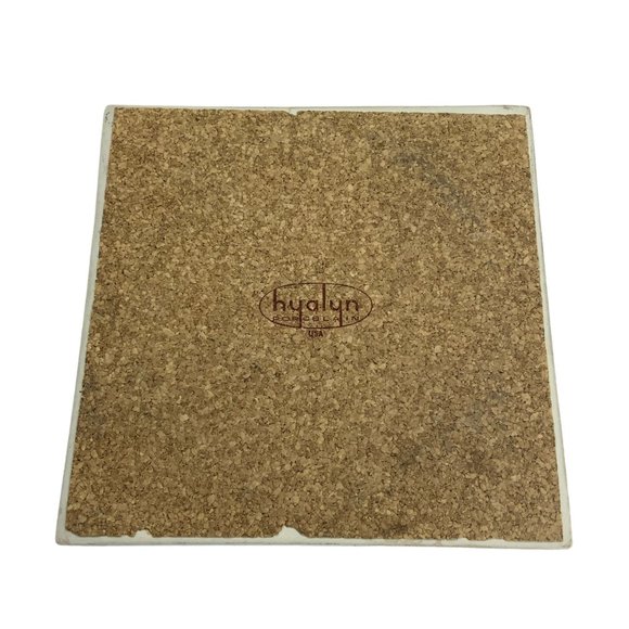 Vtg 70s Hyalyn Pottery Porcelain Ashtray Dog Bird Goose Hunting Pointer 7" x 7" - Picture 2 of 4